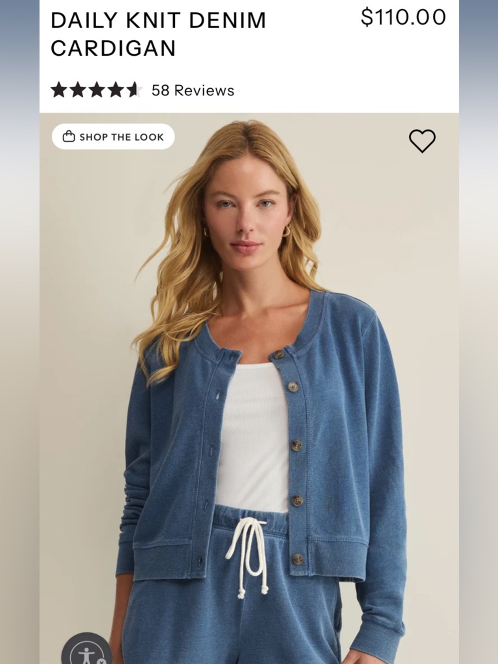 NWT Z Supply Daily Knit Denim Cardigan